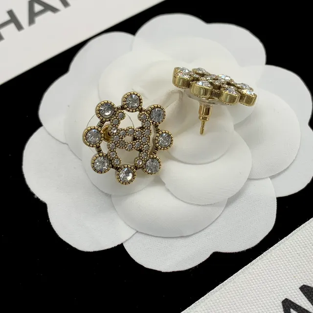 Chanel CC Crystal Gold-Tone Earrings 9
