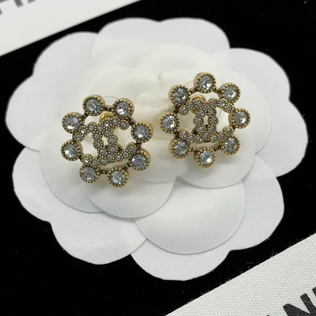 Chanel CC Crystal Gold-Tone Earrings 10