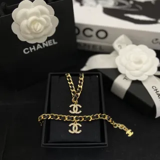 Chanel CC Logo Chain 金黑 Curb Leather Interspacing 项链