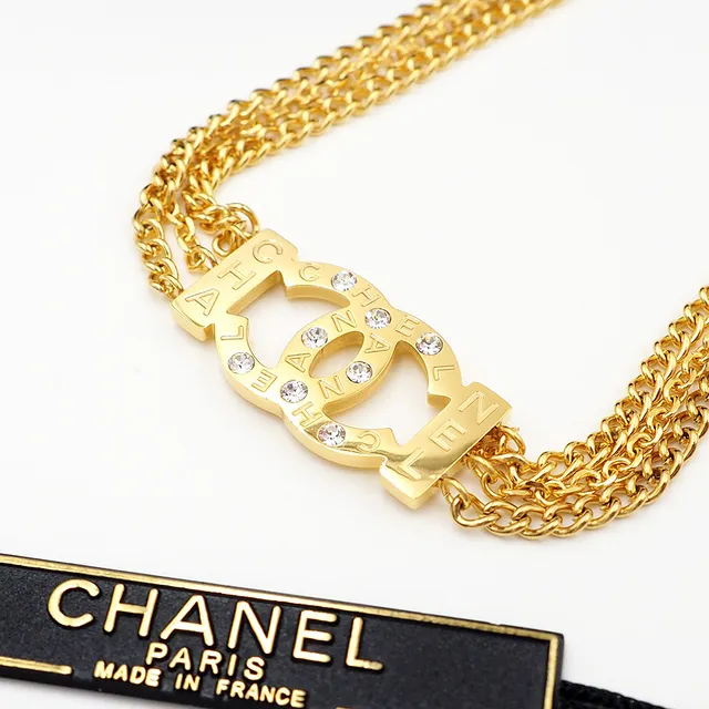 Chanel CC Logo Choker Gold Transparent Triple-Chain Interlocking Necklace 2