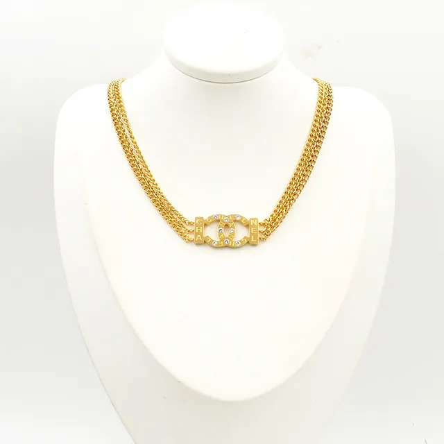 Chanel CC Logo Choker Gold Transparent Triple-Chain Interlocking Necklace 5