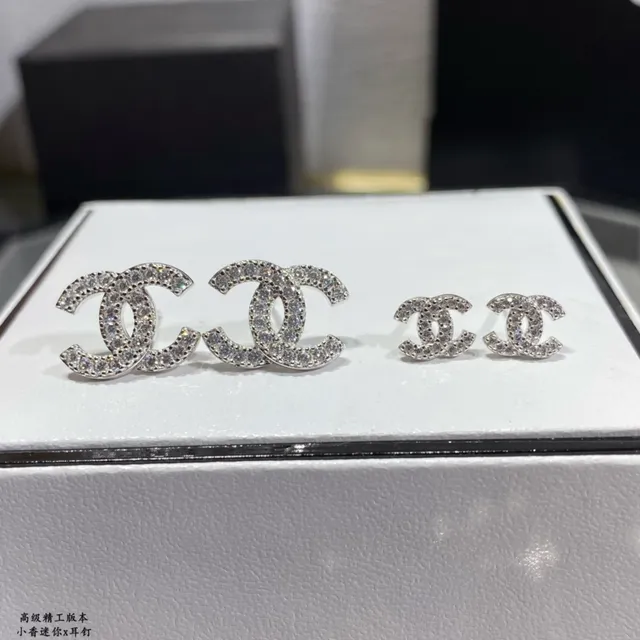 Chanel CC Pavé Crystal Stud Earrings 2