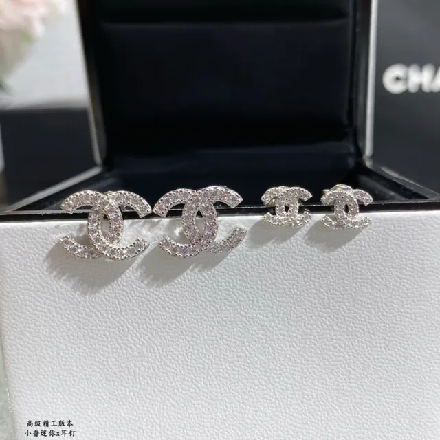 Chanel CC Pavé Crystal Stud Earrings 4