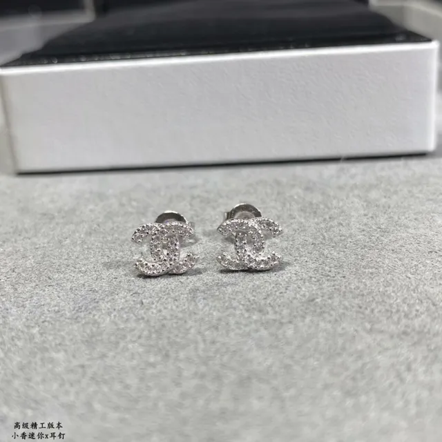 Chanel CC Pavé Crystal Stud Earrings 8