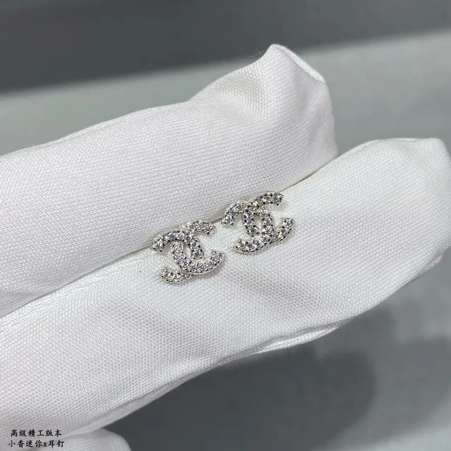 Chanel CC Pavé Crystal Stud Earrings 9
