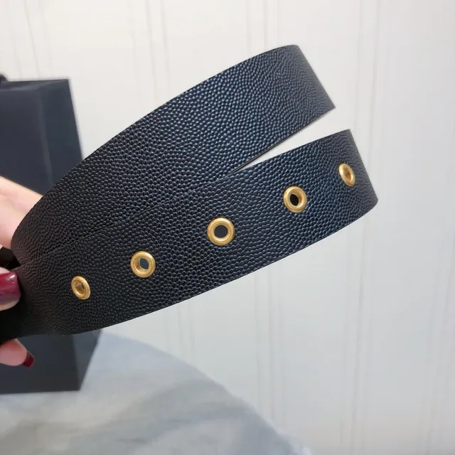 Chanel Classic CC Belt Black Gold Textured Interlocking Buckle Leather Belt 3