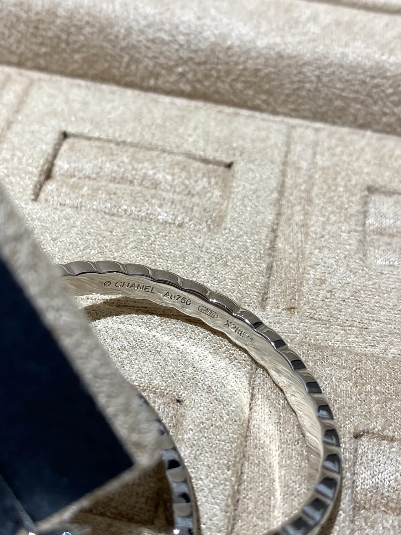 Chanel Coco Crush Quilted Pavé Hoop Earrings 2