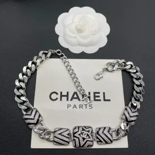 Chanel Crystal-Embellished Chevron Link Bracelet
