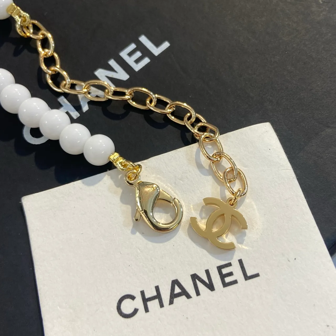 Chanel Floral Bib Necklace White Green Enamel And Pearl Necklace 2