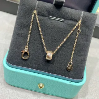 Chanel Gold Transparent Chain Pavé-Diamond Oval Pendant Necklace
