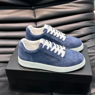 Chanel Navy White Suede Upper Laces Lifestyle Sneakers