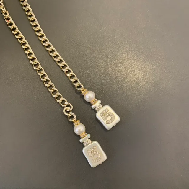 Chanel No.5 Inspired Layered Chain Lariat Necklace 7