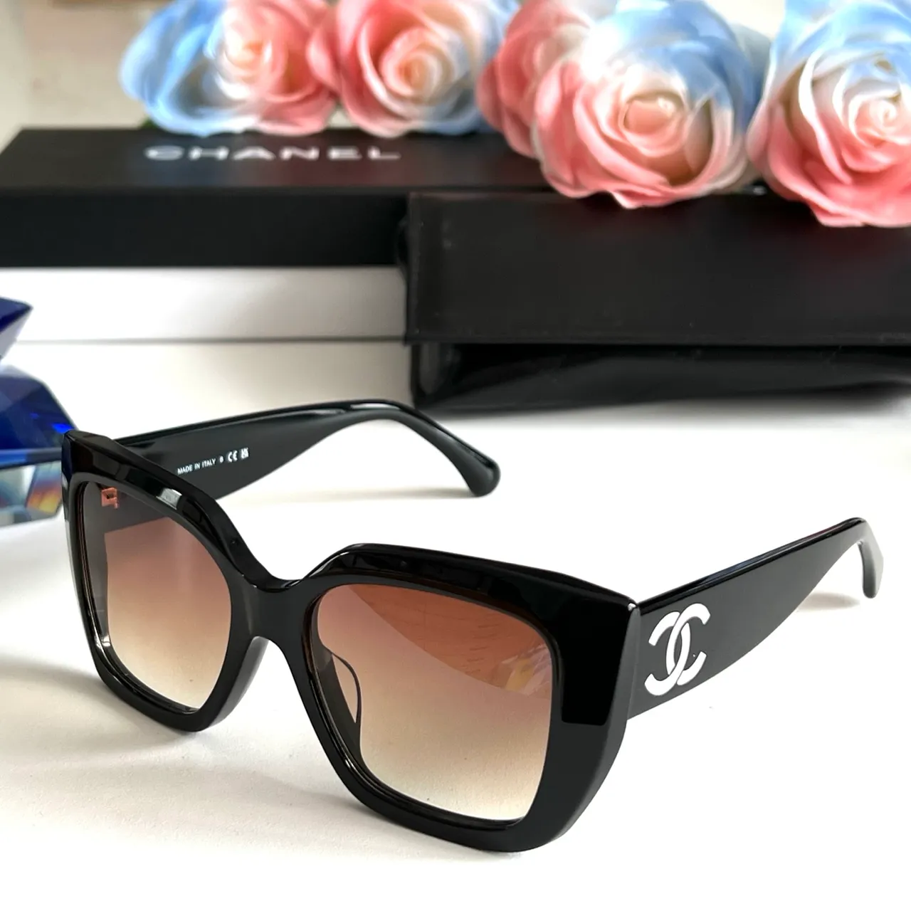 Chanel Oversized Geometric Square Black Sunglasses 4