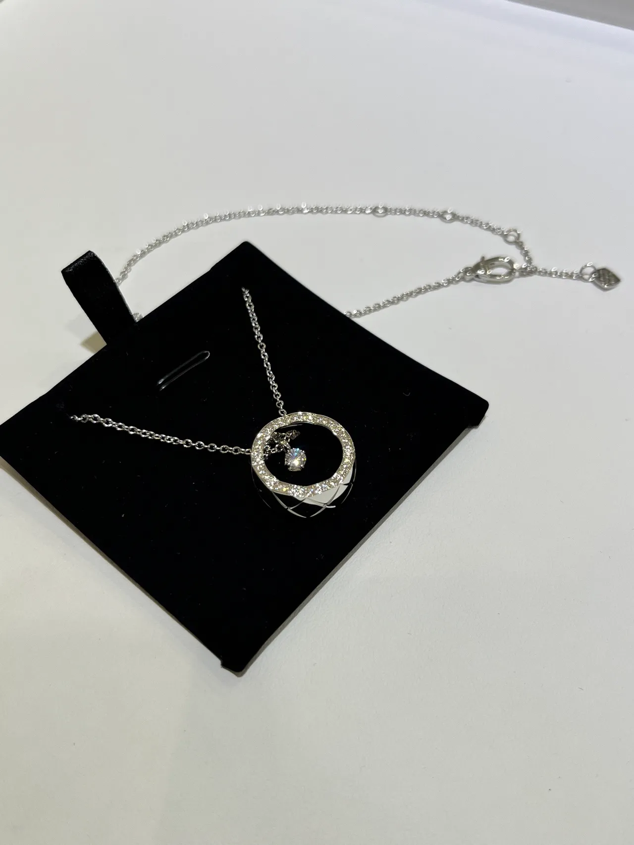 Chanel Pavé Circular Pendant Necklace 3