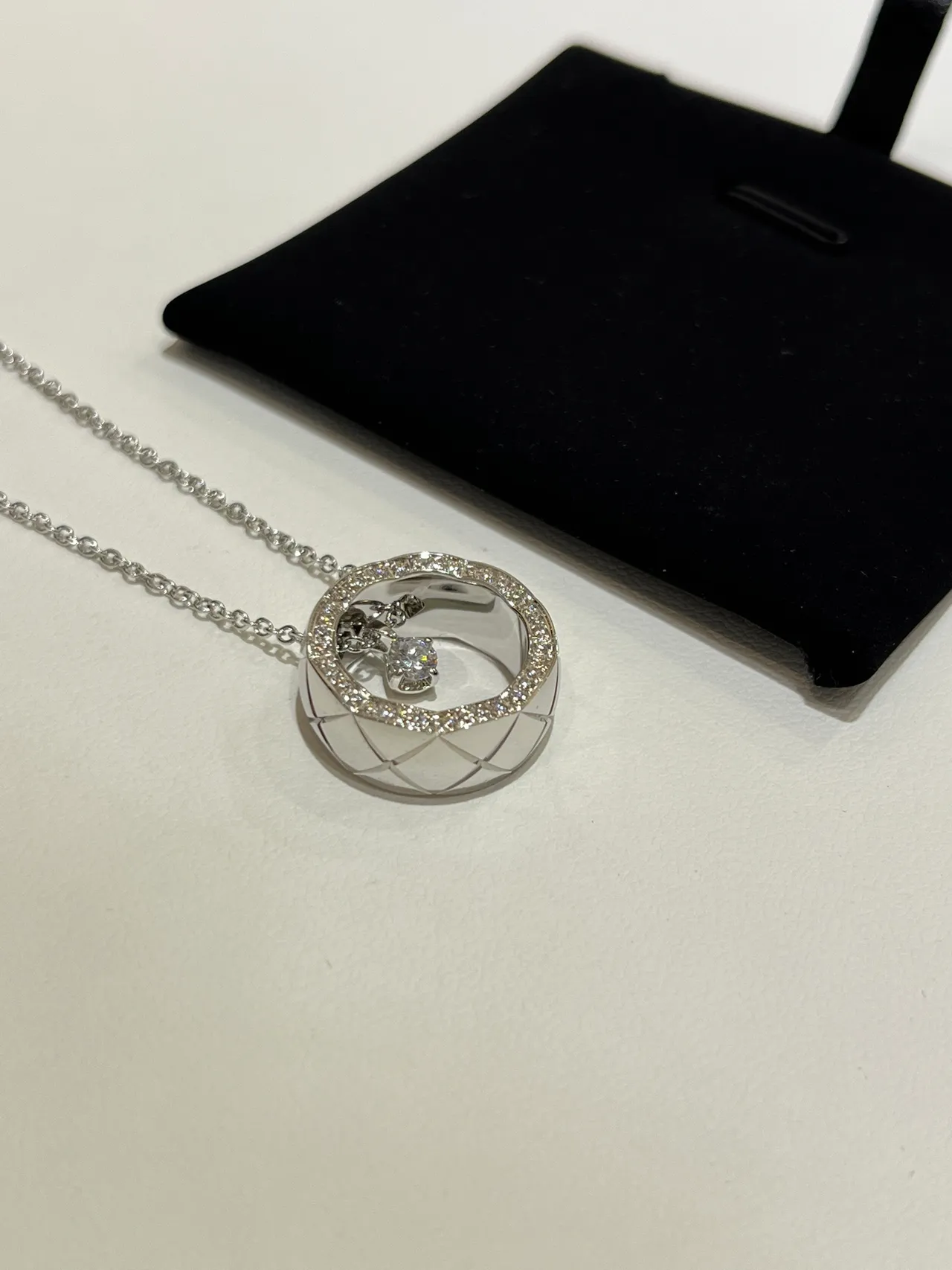 Chanel Pavé Circular Pendant Necklace 4