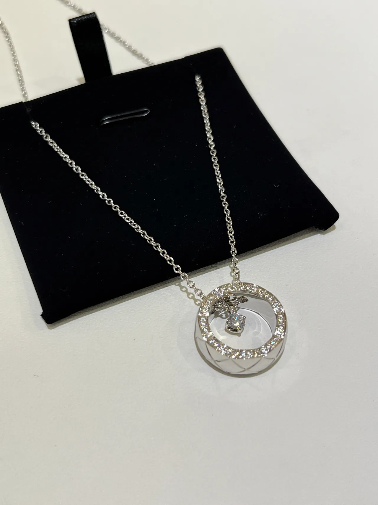 Chanel Pavé Circular Pendant Necklace 6