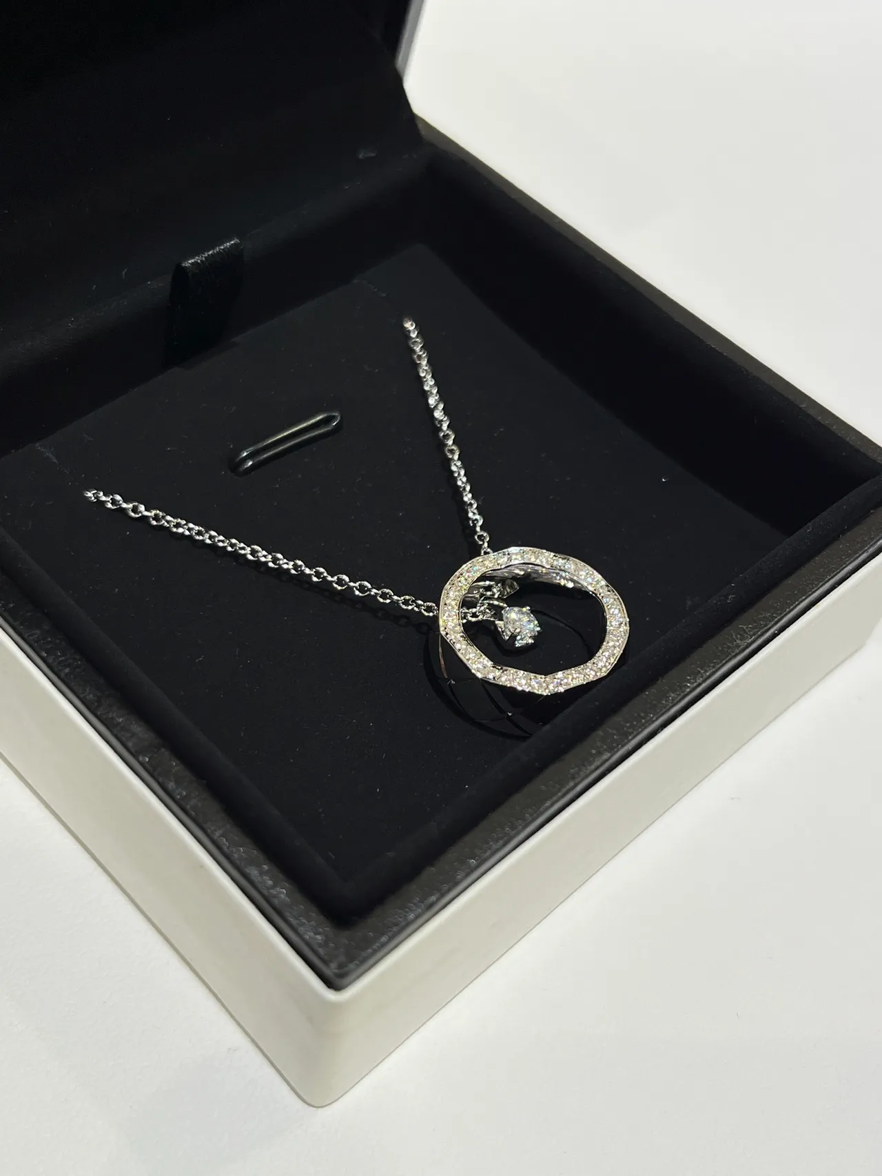 Chanel Pavé Circular Pendant Necklace 7