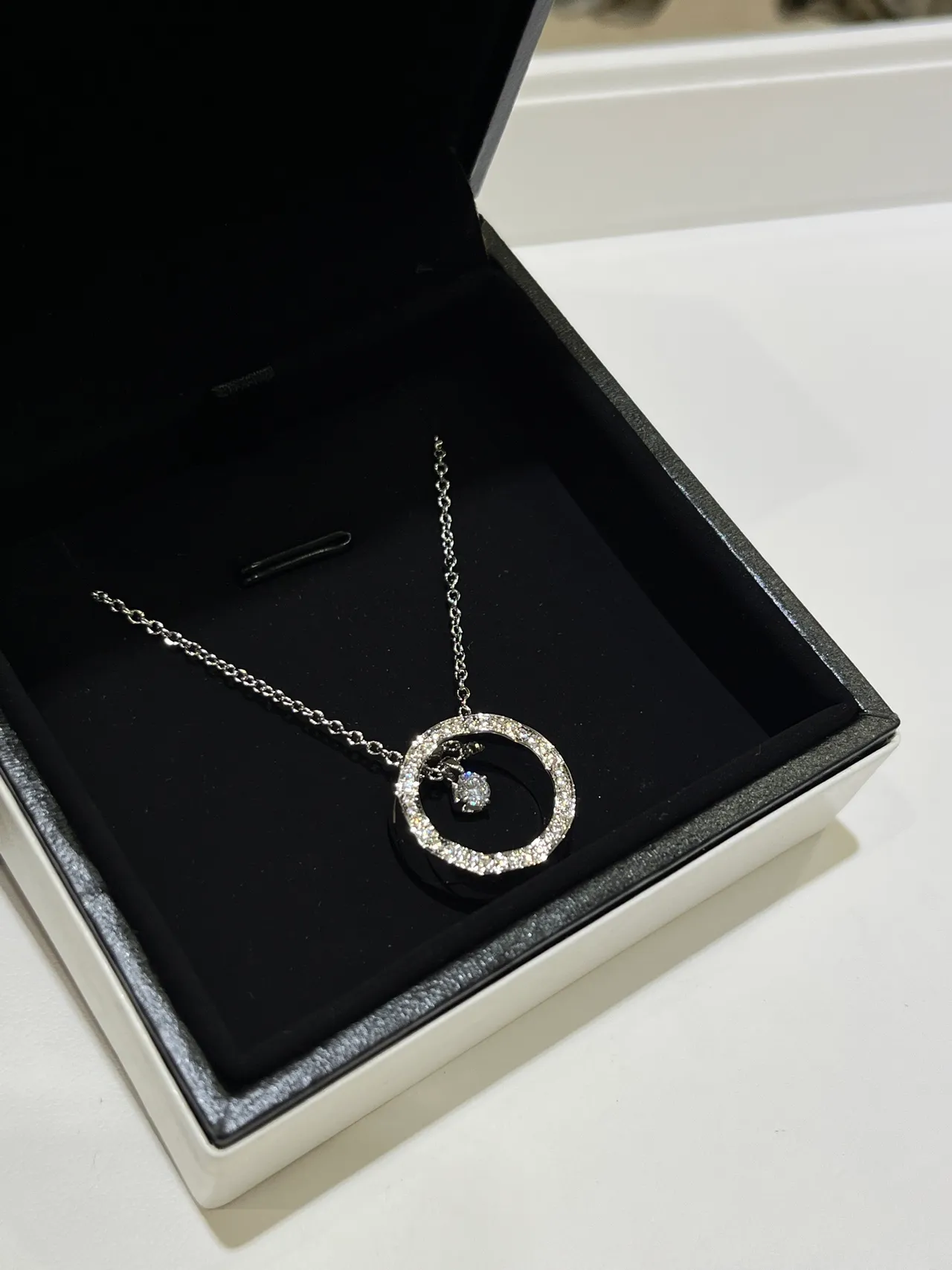 Chanel Pavé Circular Pendant Necklace 8