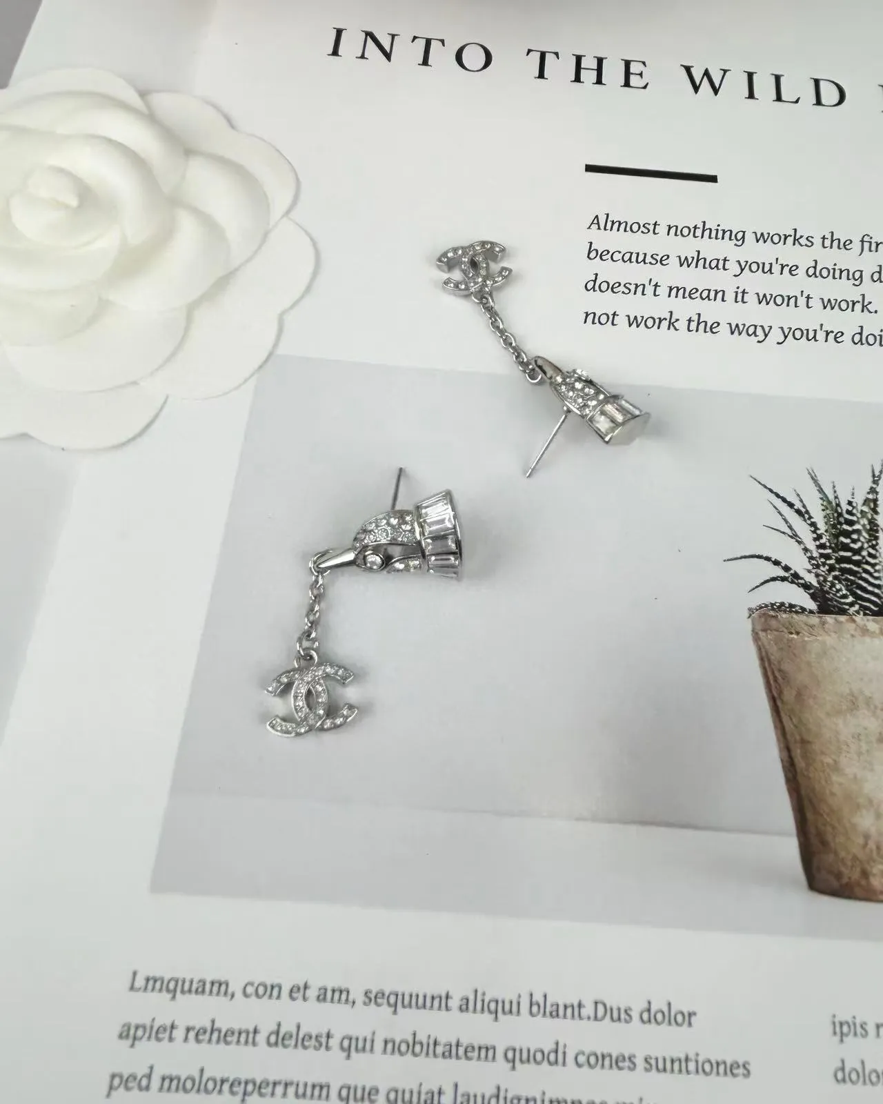 Chanel Pavé Crystal CC Drop Earrings 3