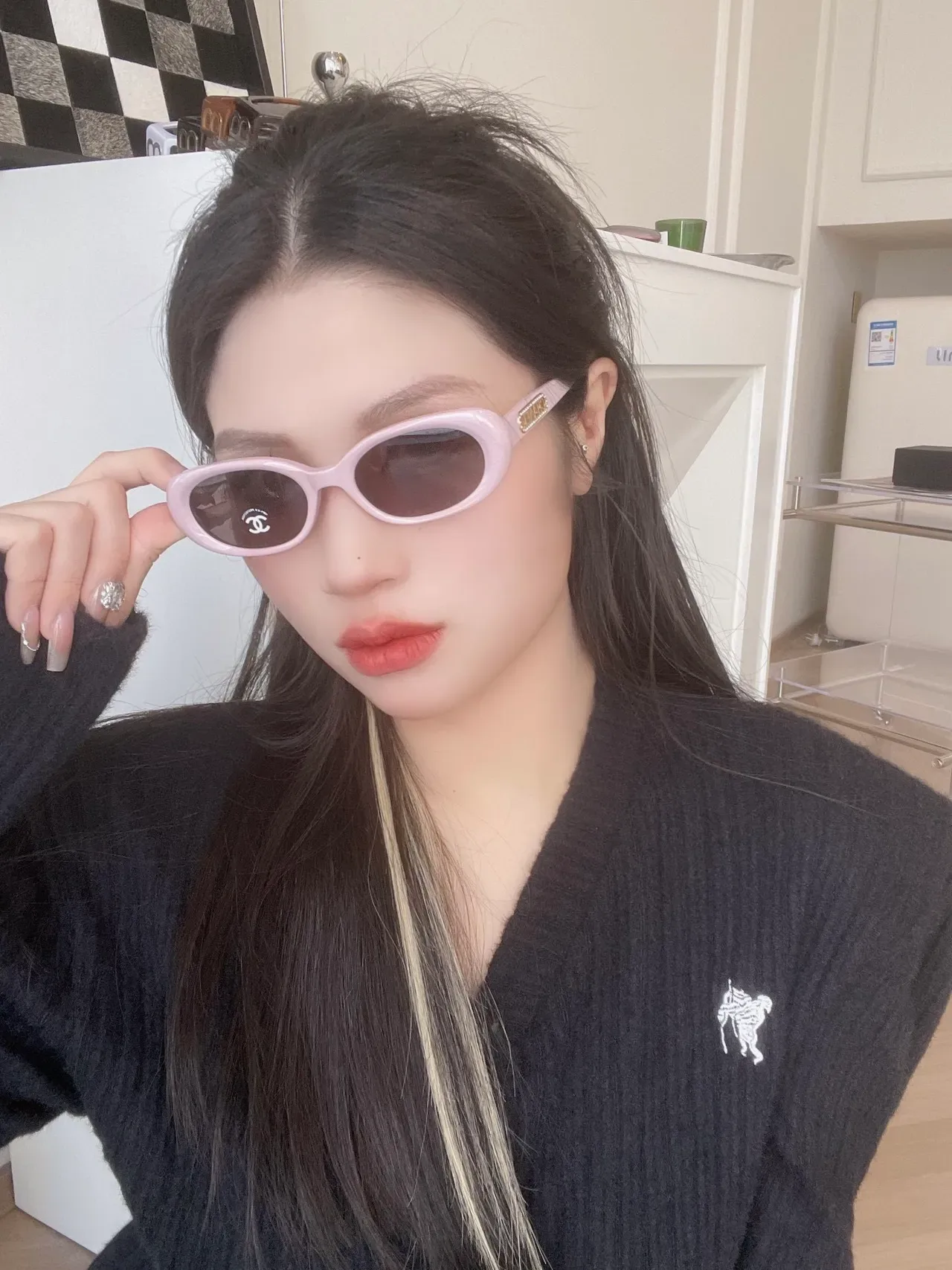 Chanel Petite Oval Pink Acetate Brown Gradient Sunglasses 8