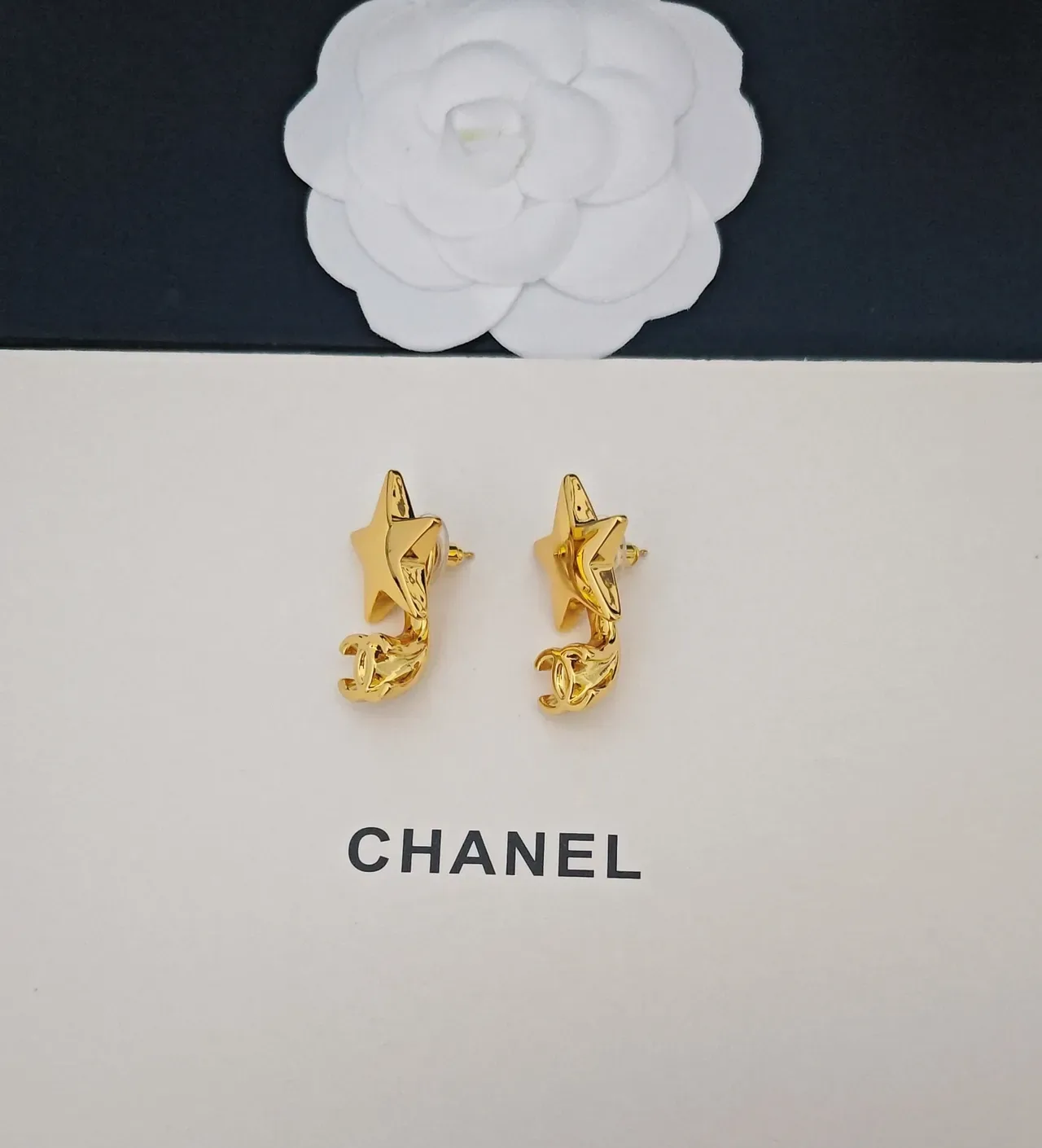 Chanel Star & CC Gold-Tone Stud Earrings 5