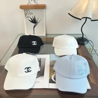 Chanel White Black Six-Panel Construction Embroidered Monogram Baseball Cap