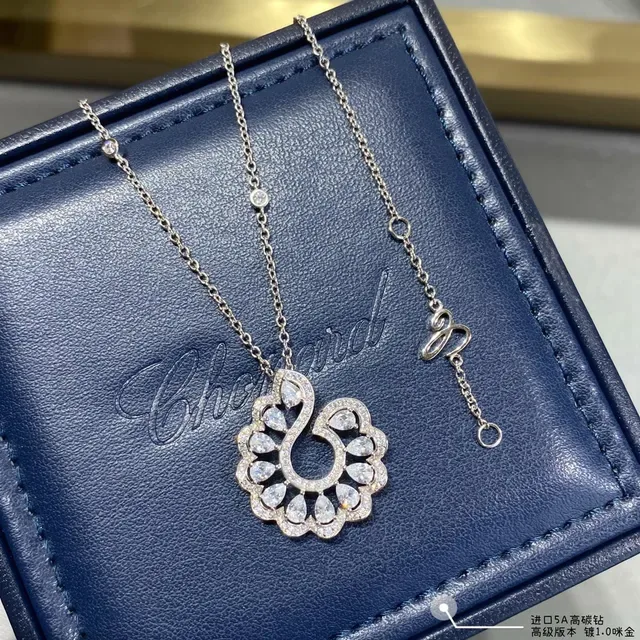 Chopard Floral Motif Pavé Diamond Pendant Necklace 6