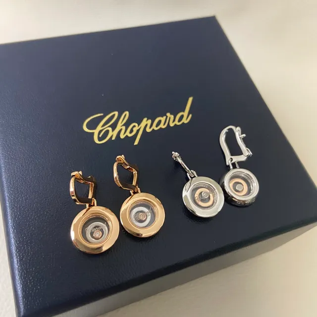 Chopard Happy Diamonds Rotating Disc Floating Diamond Earrings 2