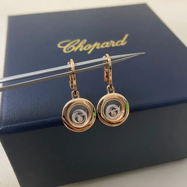 Chopard Happy Diamonds Rotating Disc Floating Diamond Earrings 3