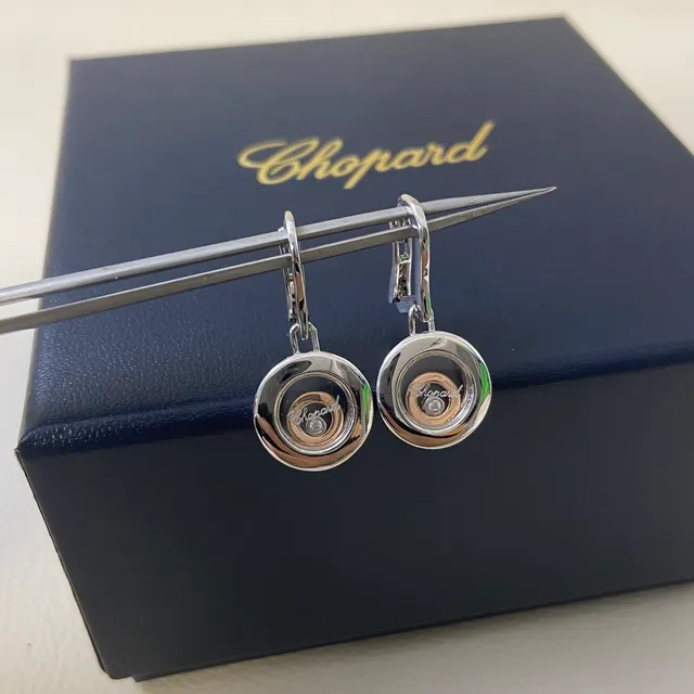 Chopard Happy Diamonds Rotating Disc Floating Diamond Earrings 4