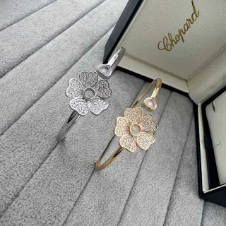 Chopard Happy Hearts Flower Pavé Bangle Bracelets