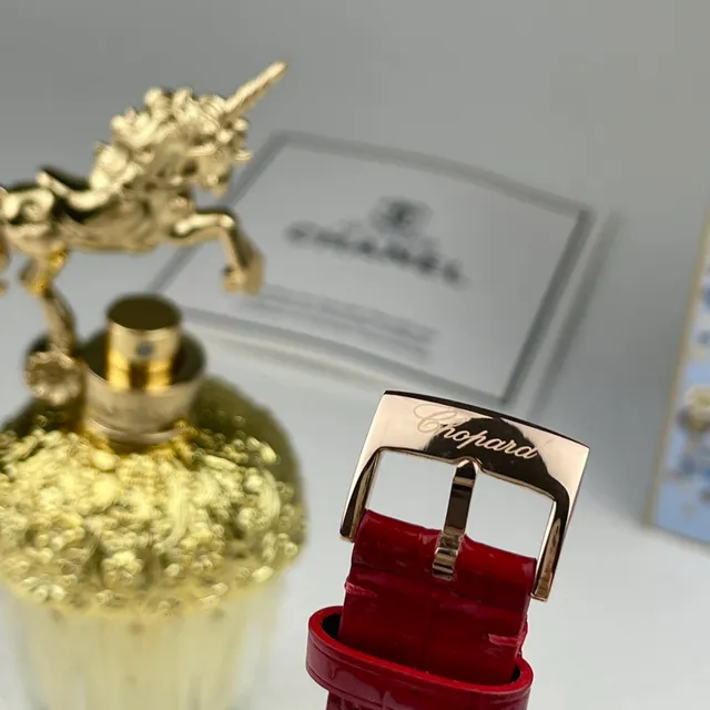 Chopard Happy Hearts Montre en Cuarzo Bracelet en Cuir d'Alligator Rouge 3