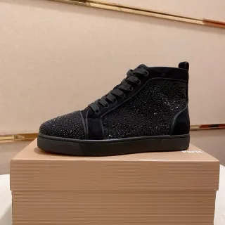 Christian Louboutin Black High-Top Suede Lifestyle Sneakers