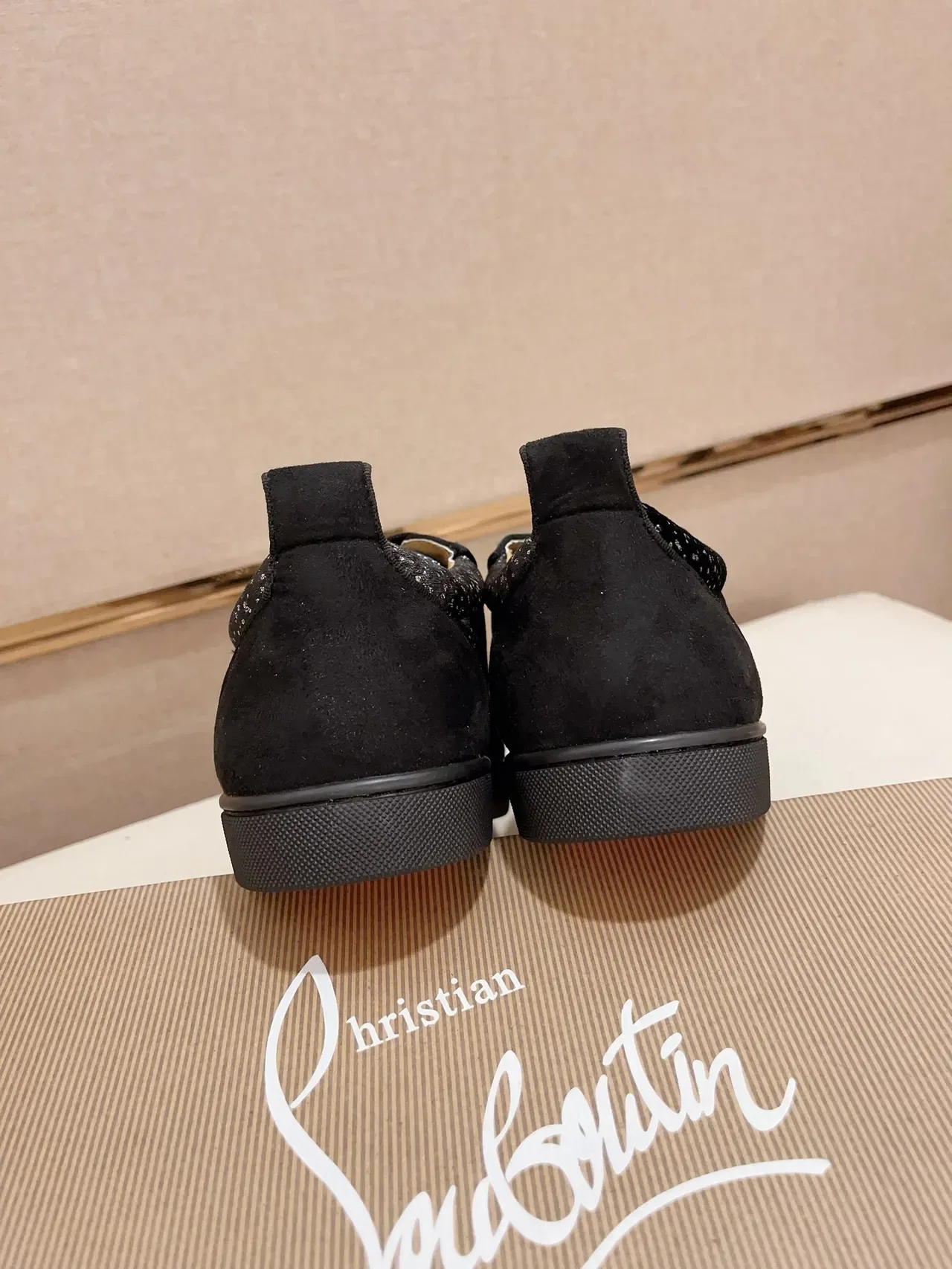 Christian Louboutin Crystal-Embellished Black Suede Low-Top Sneakers 3