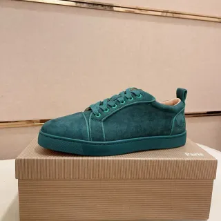 Christian Louboutin Green Suede Low-Top Lifestyle Sneaker