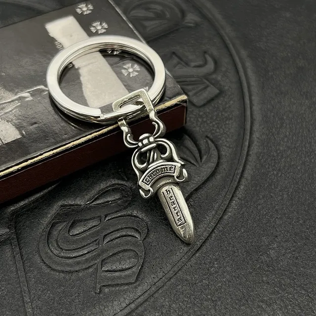 Chrome Hearts Croix et Dague Argent Finition Antique Charms Gothiques Bracelet 2