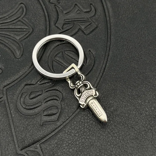 Chrome Hearts Croix et Dague Argent Finition Antique Charms Gothiques Bracelet 4