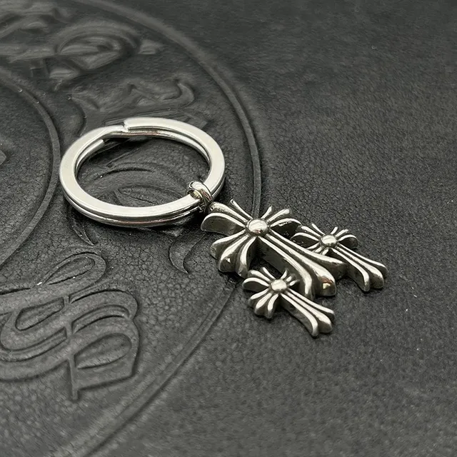 Chrome Hearts Croix et Dague Argent Finition Antique Charms Gothiques Bracelet 5
