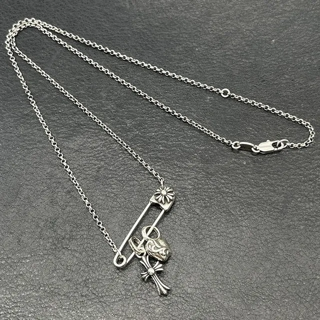 Chrome Hearts Croix et Épingle de sûreté Cœur Collier 3