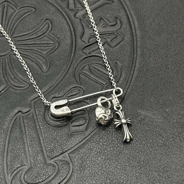 Chrome Hearts Croix et Épingle de sûreté Cœur Collier 4