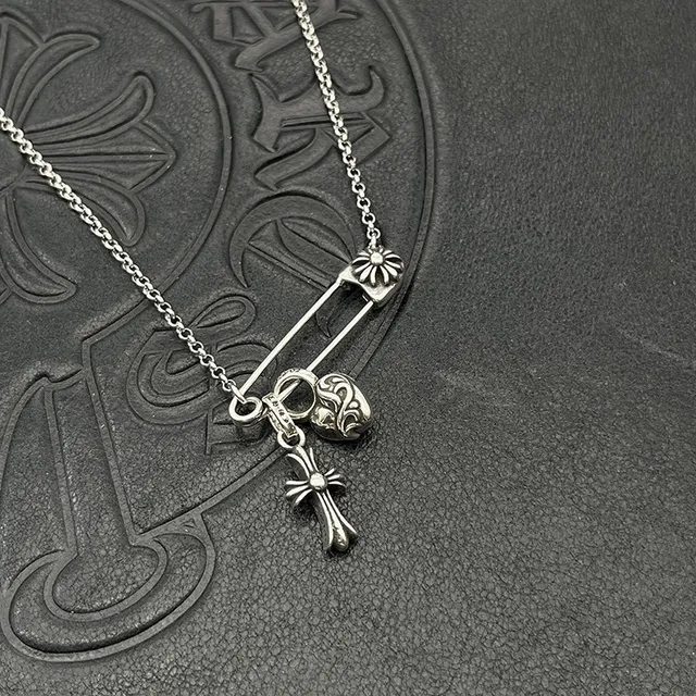 Chrome Hearts Croix et Épingle de sûreté Cœur Collier 6