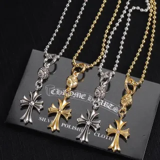 Chrome Hearts Cross Pendant Ball-Chain Necklace