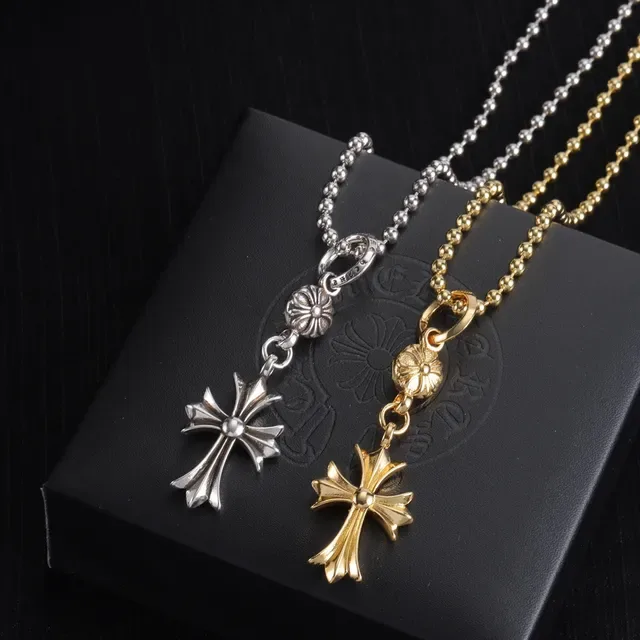 Chrome Hearts Cross Pendant Ball-Chain Necklace 2