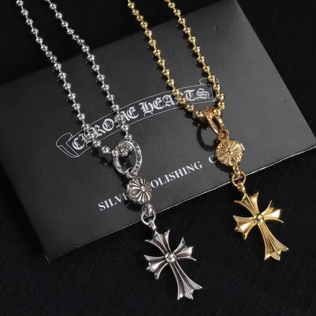 Chrome Hearts Cross Pendant Ball-Chain Necklace 3