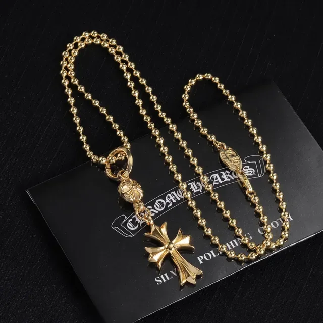 Chrome Hearts Cross Pendant Ball-Chain Necklace 4