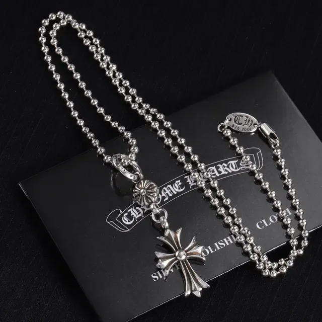 Chrome Hearts Cross Pendant Ball-Chain Necklace 5