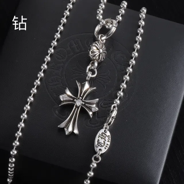 Chrome Hearts Cross Pendant Ball-Chain Necklace 10