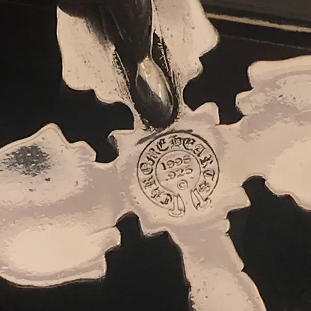 Chrome Hearts Cross Pendant Silver-Toned Ornate Necklace 6