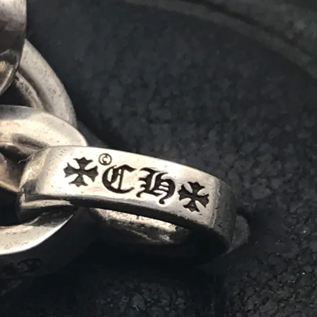 Chrome Hearts Curb Link Pulseira De Tom Prateado De Metal Pulseira 5