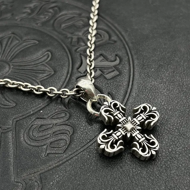 Chrome Hearts Fleur de Lis Cross Silver-Tone Necklace 5